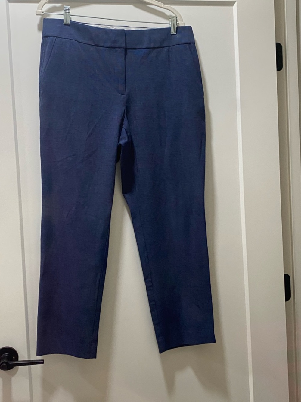 Navy Straight-Leg Dress Pants
